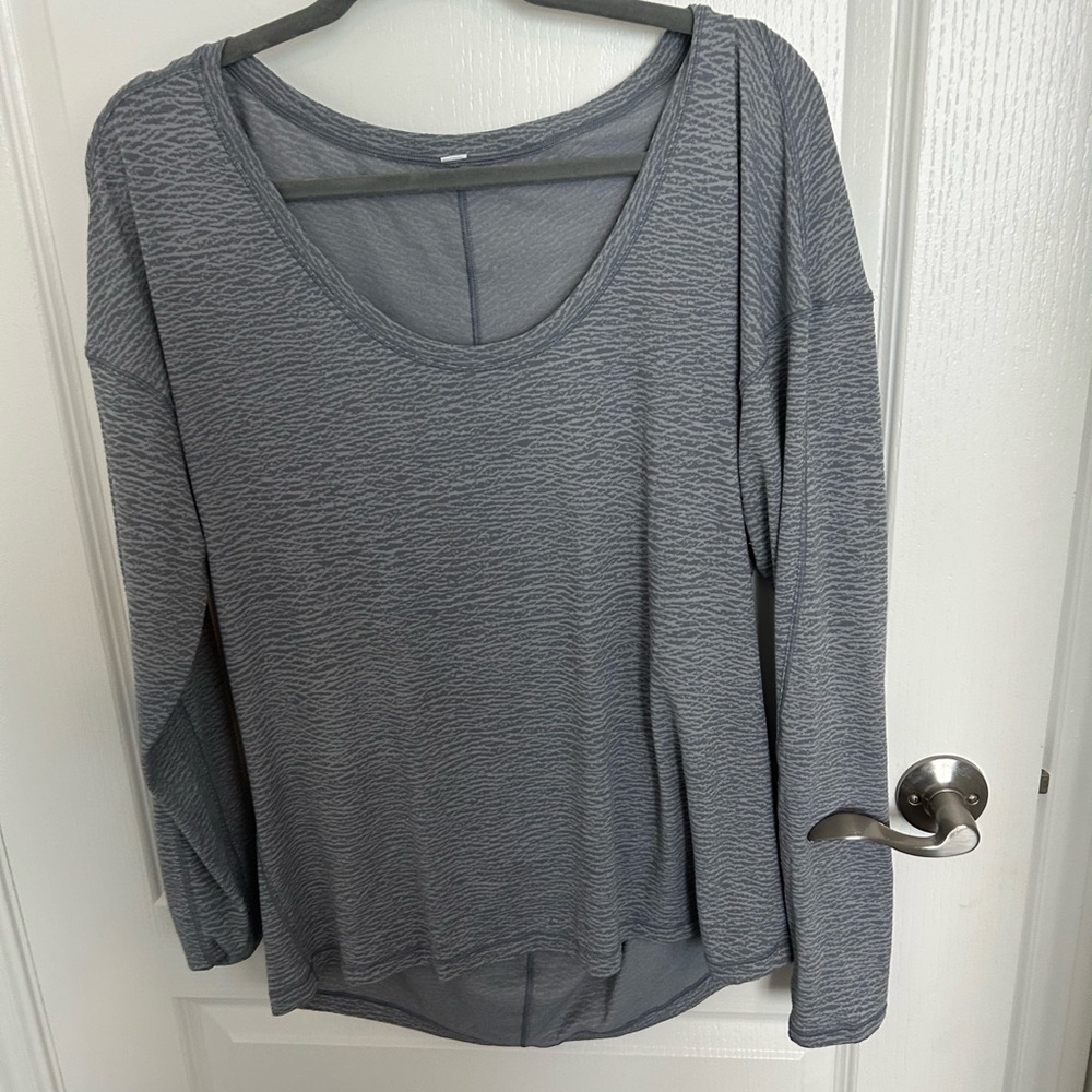 Lululemon Athletica Blue Gray Long Sleeve Relaxed Shirt